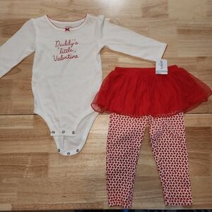 Girls valentine's day 2 piece onesie and pants set